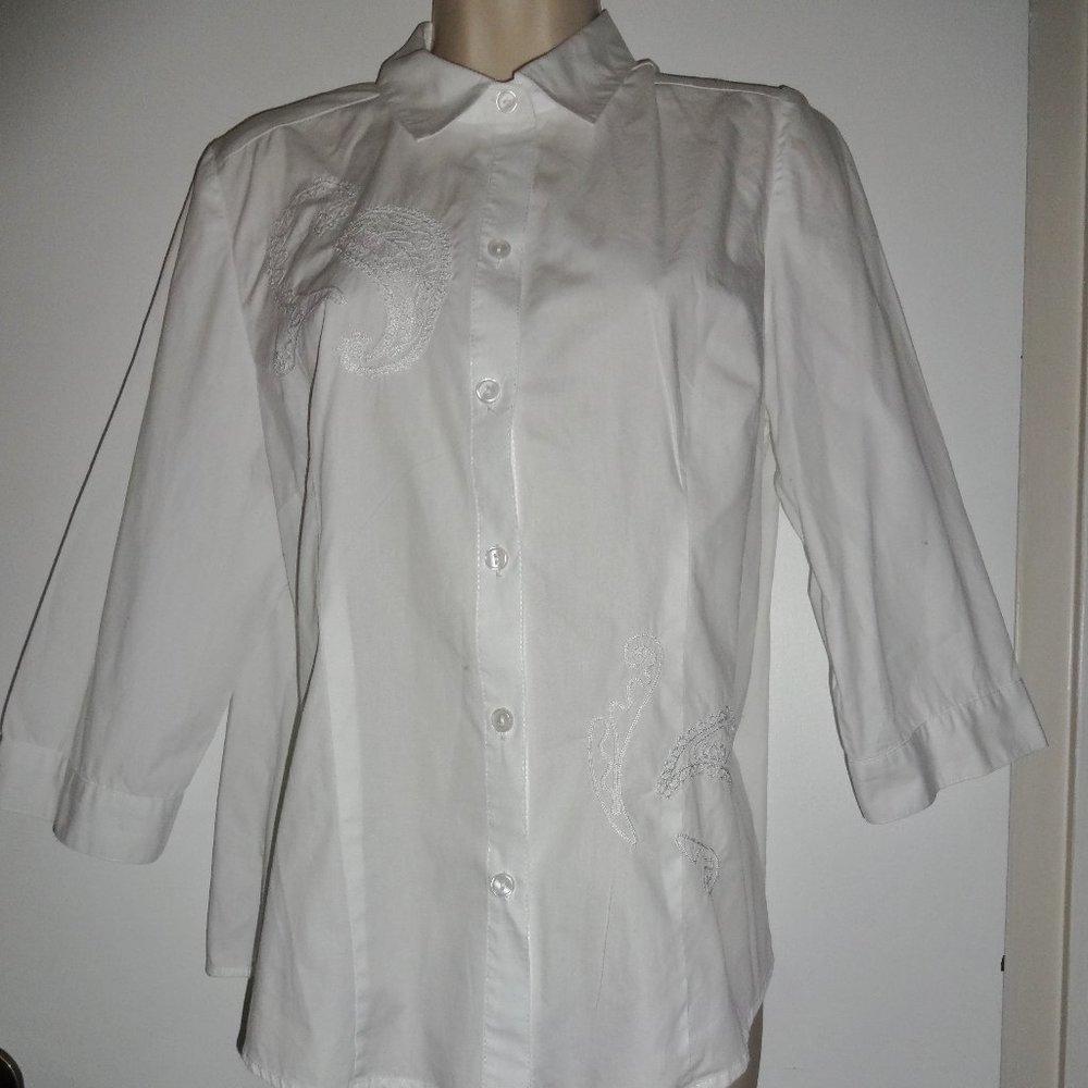 NWOT White Chico's 3/4 sleeve blouse size 1